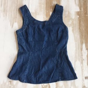 Denim peplum tank from Banana Republc